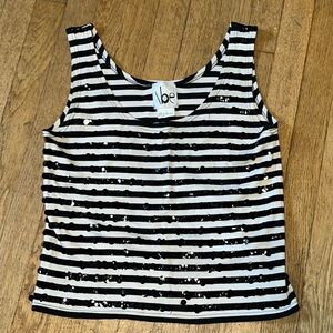 ibe sequined striped tank top size small